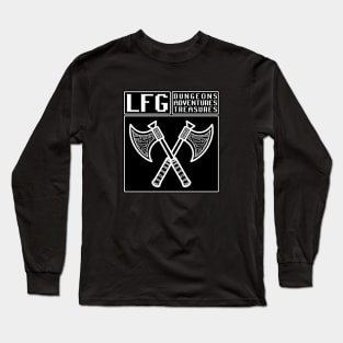 LFG Looking For Group Fighter Class Dual Axes Dungeon Tabletop RPG TTRPG Long Sleeve T-Shirt